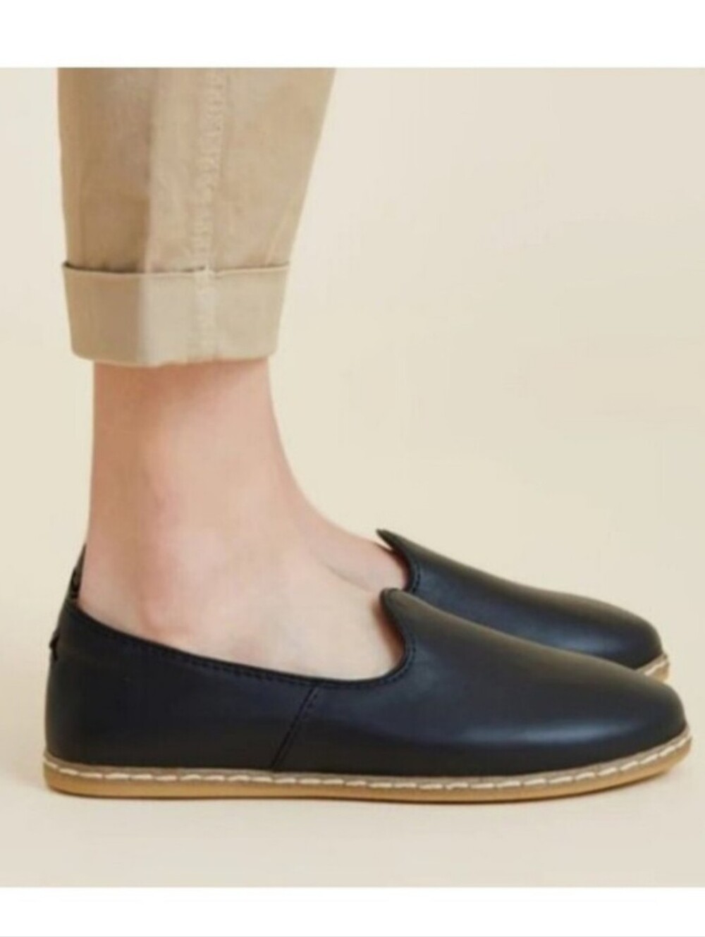 Charix Atelier Classic Black Slip-on Leather Shoes (Size EU 37/ size 8)